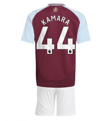 Aston Villa Boubacar Kamara #44 Primera Equipación Niños 2024-25 Manga Corta (+ Pantalones cortos)